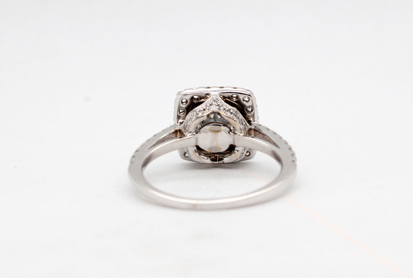 18KW 2.16 Cttw Diamond Halo Engagement Ring