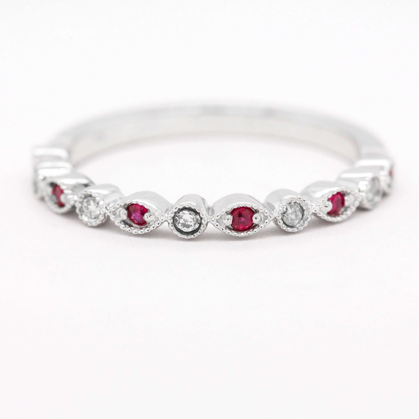 14KW .12 CTTW RUBY AND DIAMOND RING, .08 CTTW image