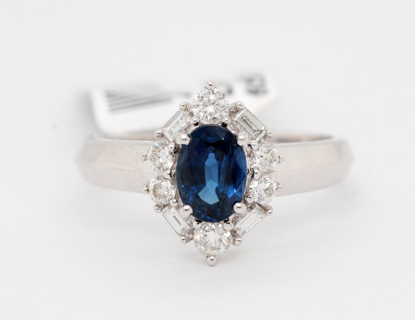 18KW 1.06 Ct Sapphire and Diamond Ring with .40 Cttw in Diamonds image