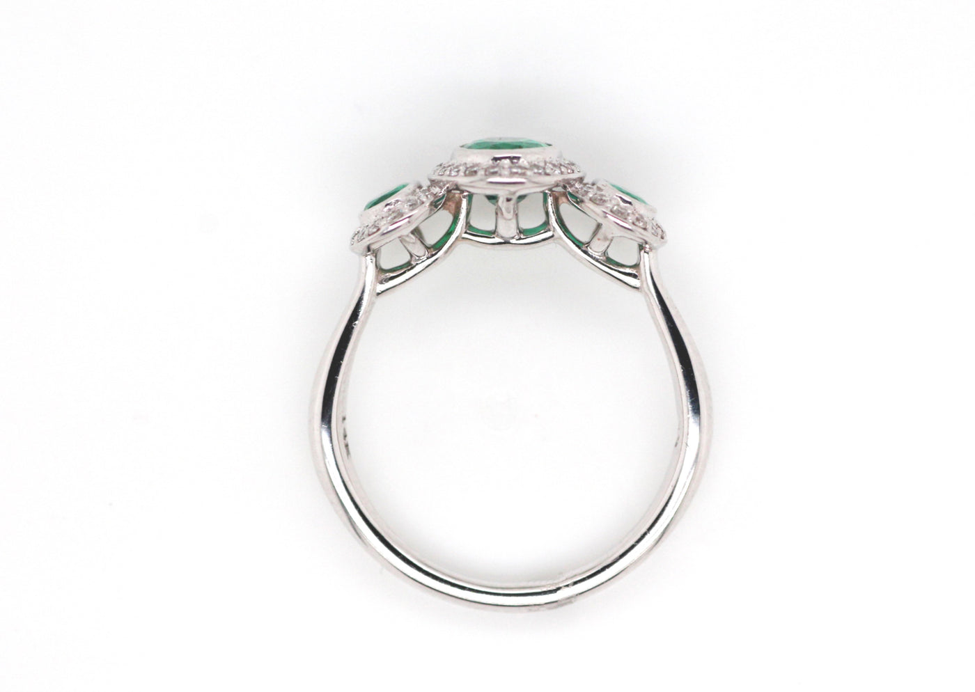 14KW Emerald And Diamond Ring