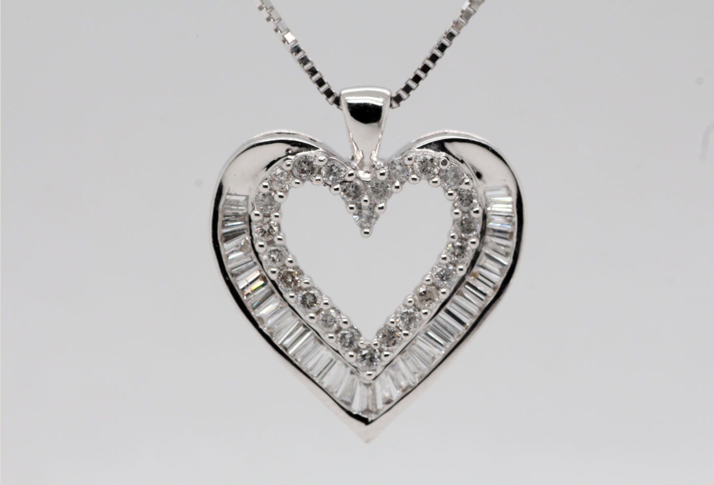 14KW 1.50 Cttw Diamond Heart Shaped Pendant image