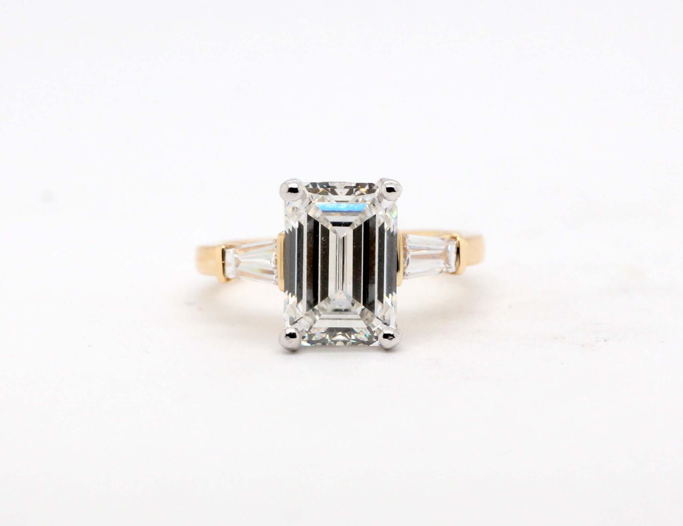 14KY .46 Cttw Baguette Diamond Semi Mount Ring with Diamonds H in Colo