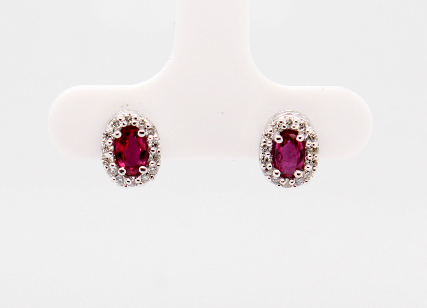 14KW .60 CTTW RUBY AND DIAMOND EARRINGS, .23 CTTW, HI-SI2