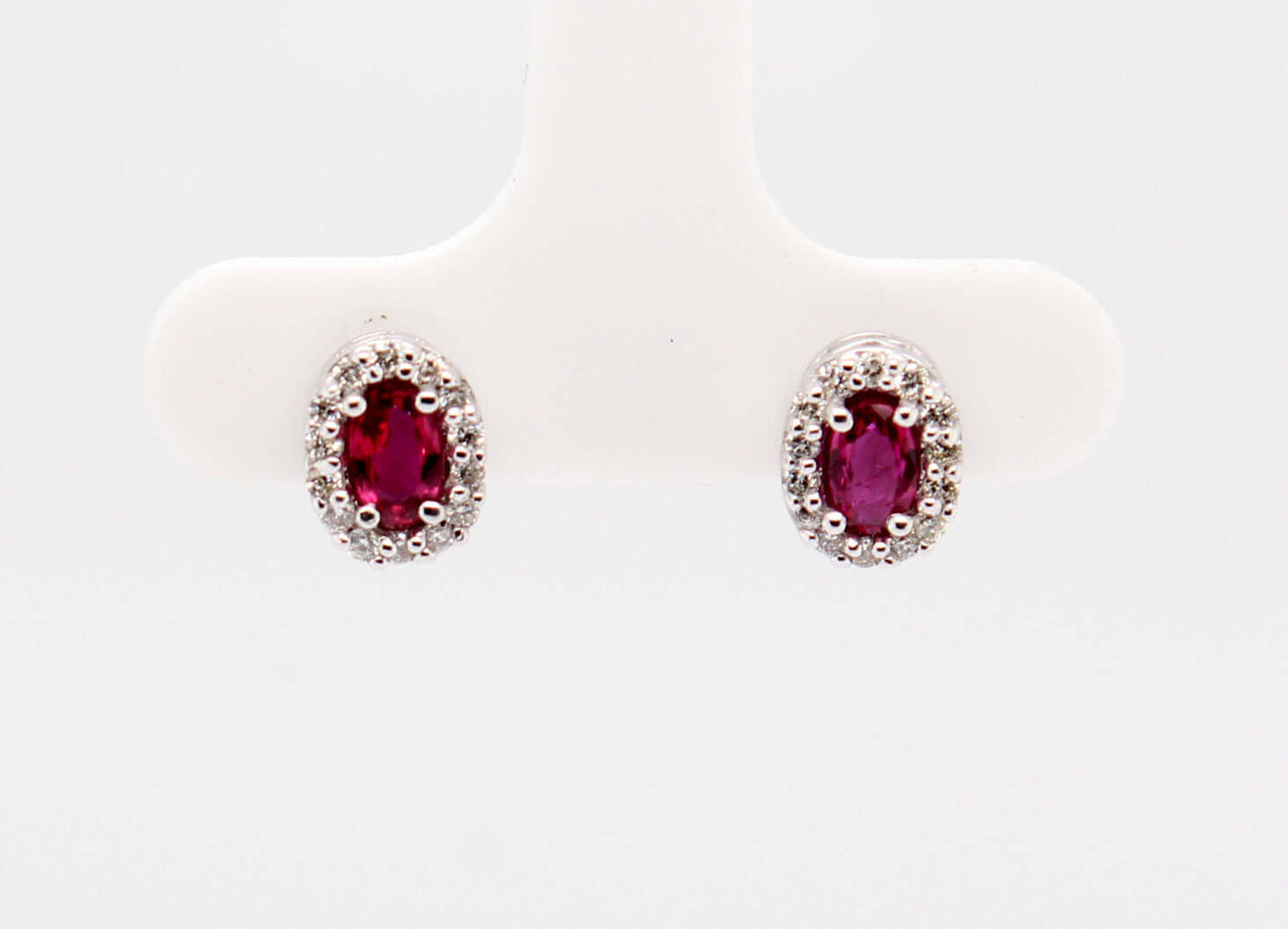 14KW .60 CTTW RUBY AND DIAMOND EARRINGS, .23 CTTW, HI-SI2 image