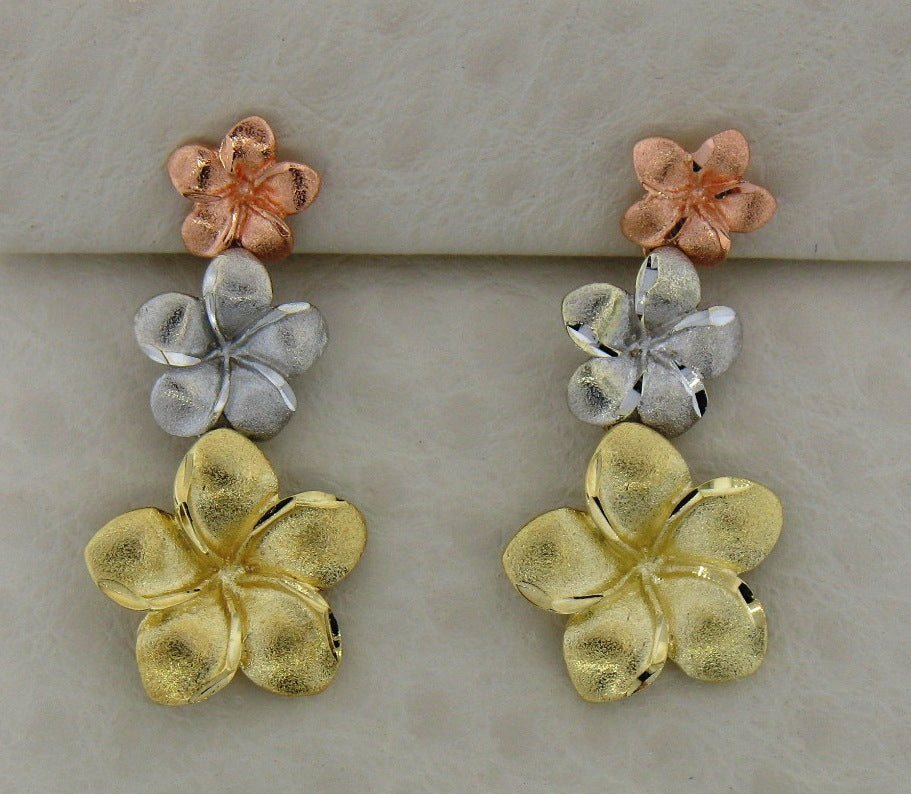 14TRI PLUMERIA EARRINGS