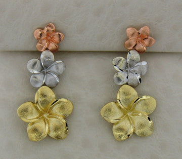 14TRI PLUMERIA EARRINGS