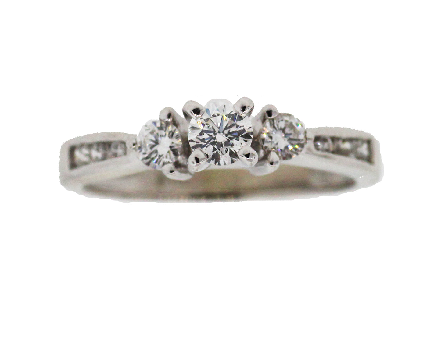 14KW 1/2CTTW 3 STONE ENG RING