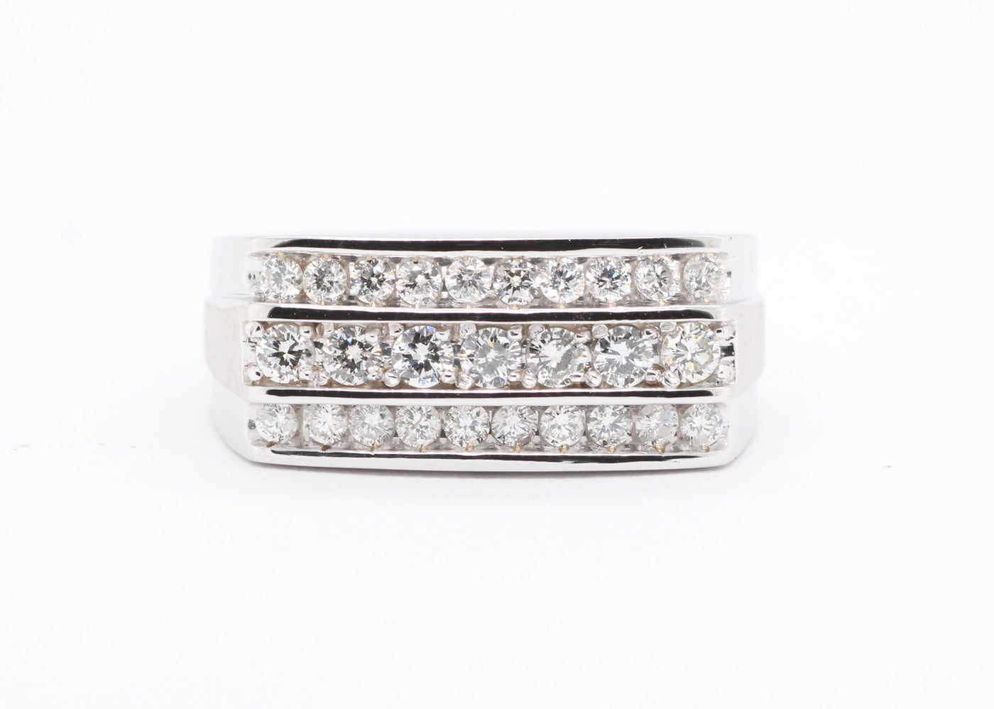 14kw 1.00 cttw gents diamond ring, h-si2