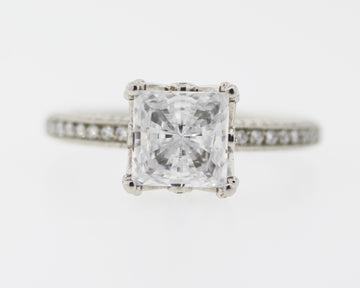 ELI JEWELS PLATINUM .37 CTTW DIAMOND ENGAGEMENT RING