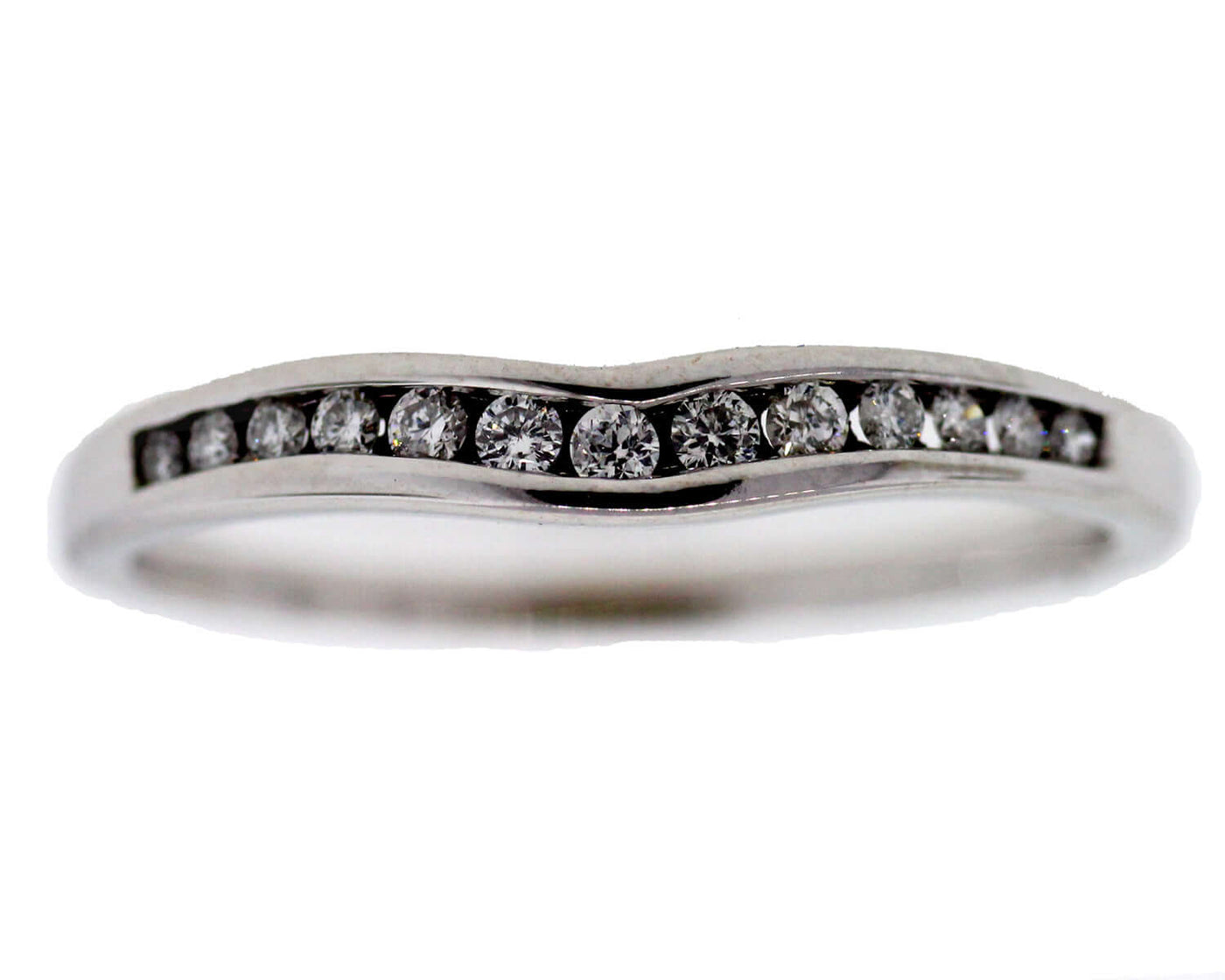 14KW .25CTTW DIAMOND CURVED ANNIVERSARY BAND image