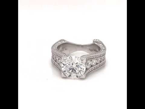 18K 4.77 CTTW White Gold Engagement Ring