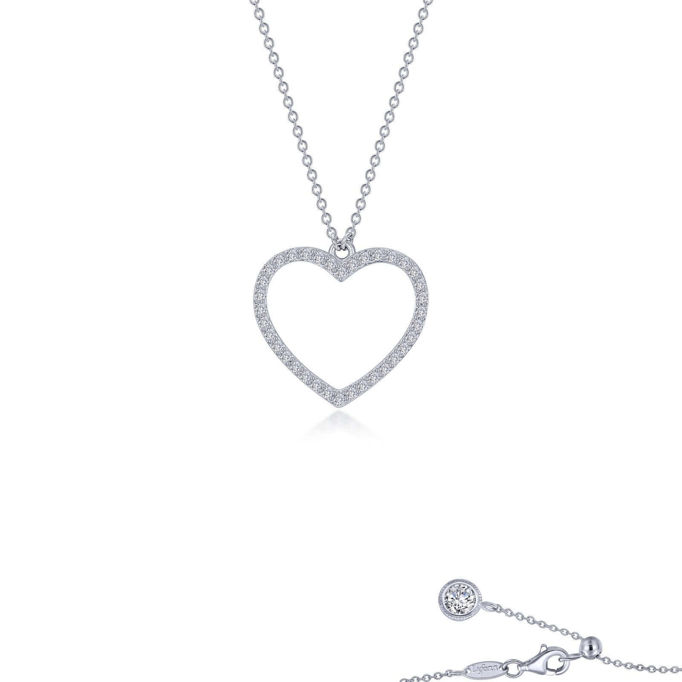 0.79 CTW Pave Open Heart Necklace image