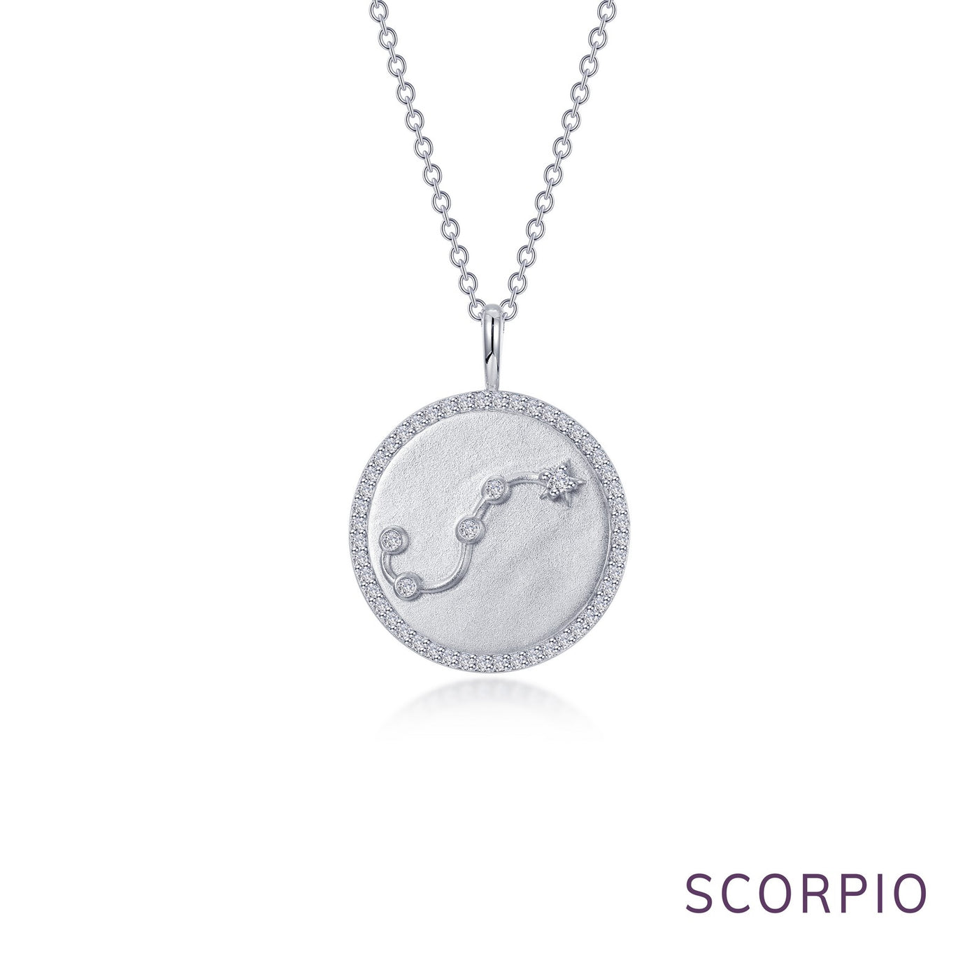 Zodiac Constellation Coin Necklace, Scorpio